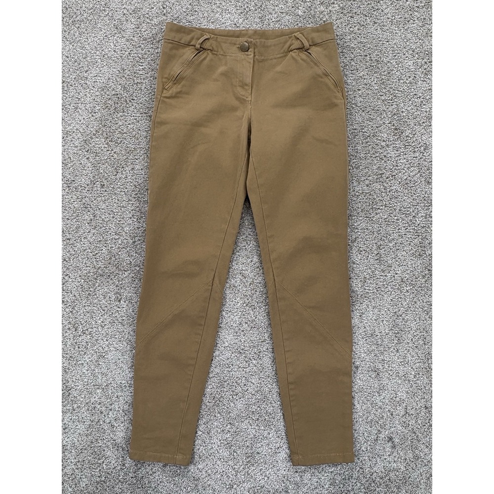 J Crew Skinny Moto Pants Womens 0 Khaki Tan Stretch Twill Knit Minimalist 28x28